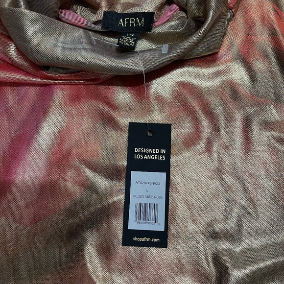 AFRM‎ Metallic Mesh Sheer Mockneck Top – NWT SIZE: LARGE - Picture 6 of 8